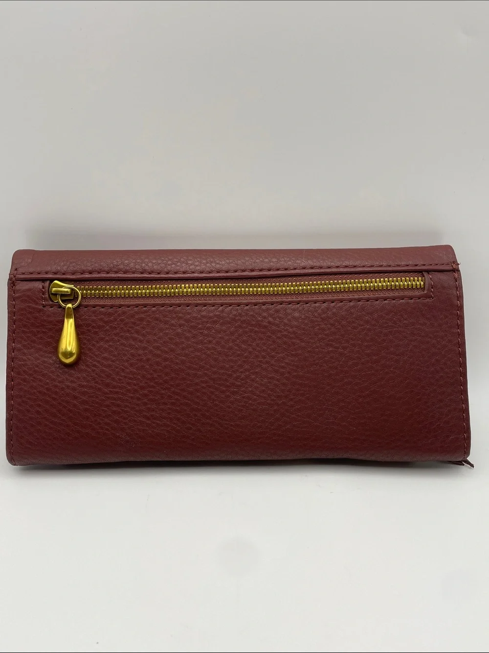 HOBO Wade Women's Leather Tri-fold Wallet in Burgundy